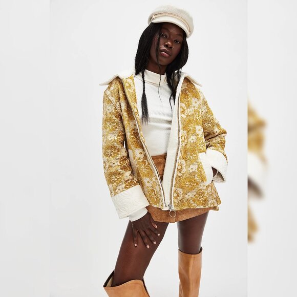 Free People Sabrina Tapestry Jacket XS 2 Women's Winter Floral Coat NEW 45162 - Picture 1 of 7